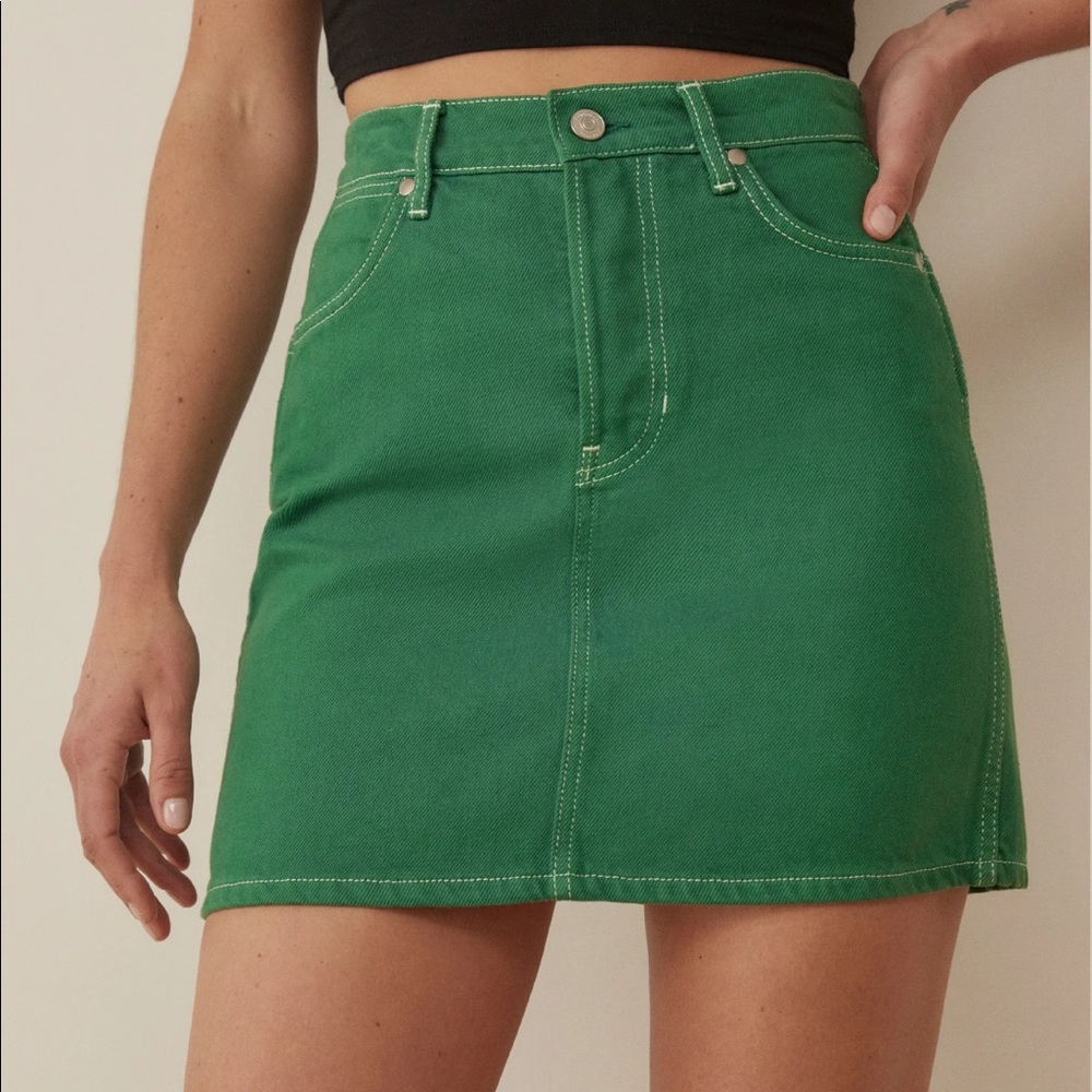 Reformation Cowboy High Rise Denim Mini